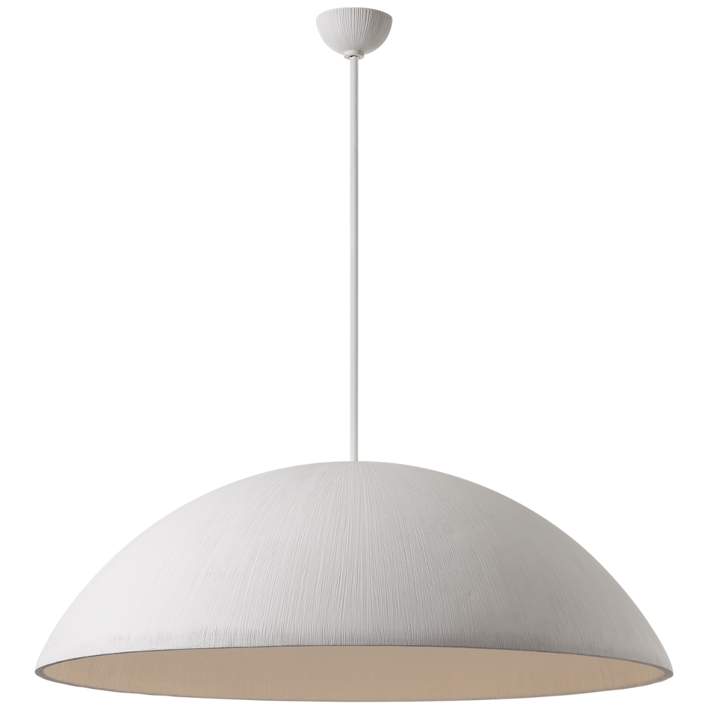Utopia 48" Sculpted Pendant | Plaster White | White Glass