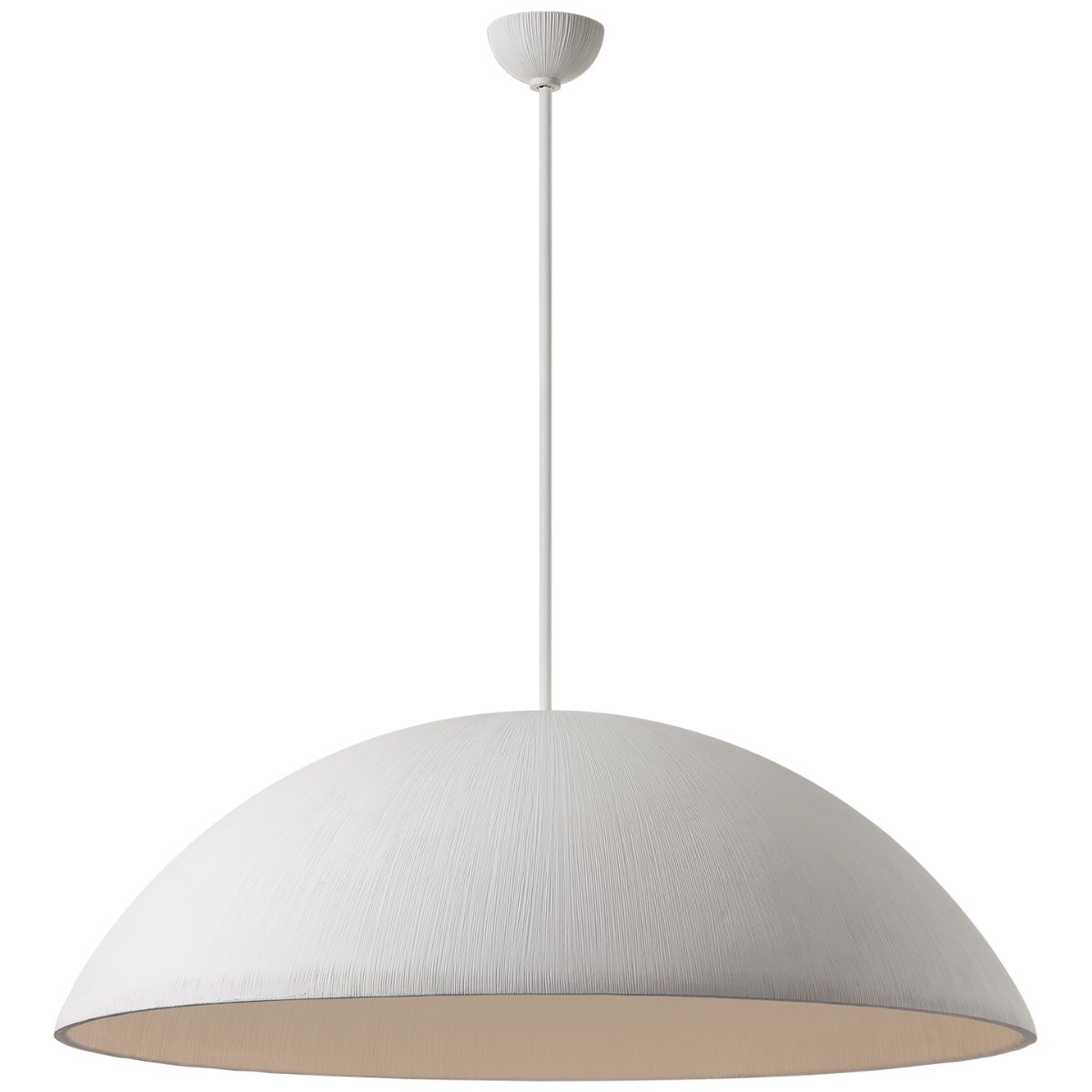 Utopia 48" Sculpted Pendant | Plaster White | White Glass