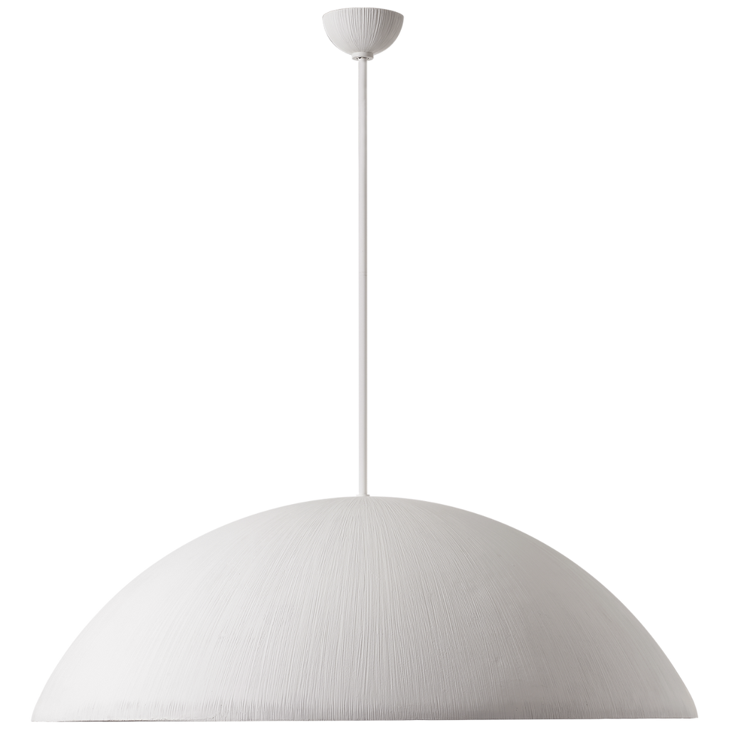 Utopia 48" Sculpted Pendant | Plaster White | White Glass