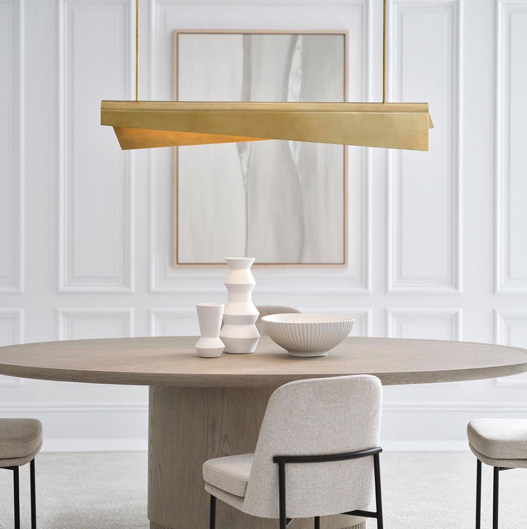 Piel 48" Linear Pendant | Antique-Burnished Brass