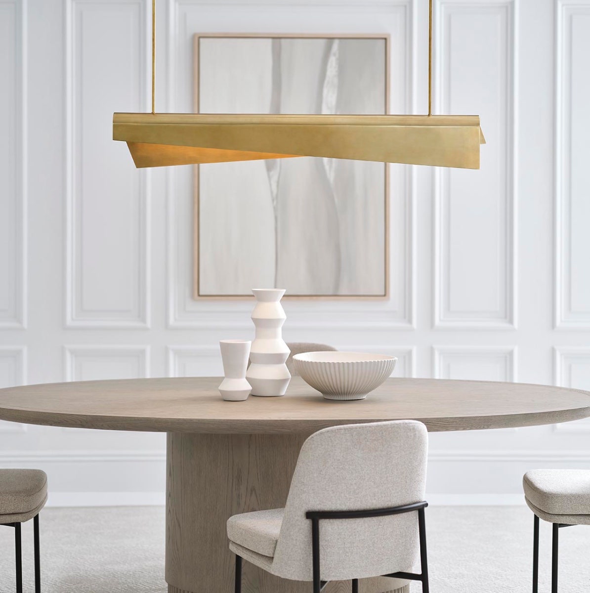 Piel 48" Linear Pendant | Antique-Burnished Brass