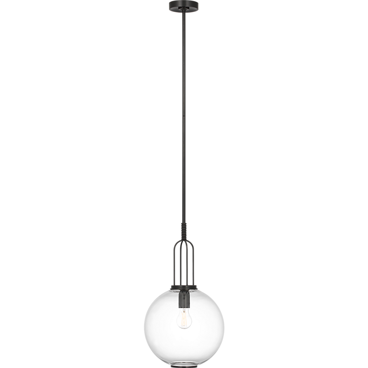 Meir 12" Pendant | Bronze | Clear Glass
