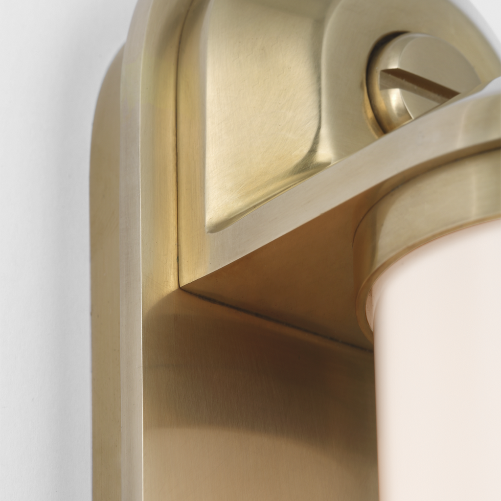 Belgrave 18" Linear Bath Light | Natural Brass | White Glass