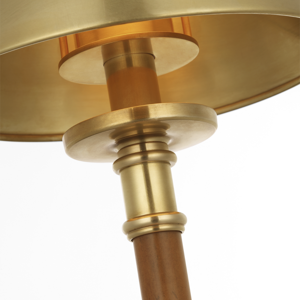 Dalfern 27" Cordless Desk Lamp | Waxed Bamboo and Natural Brass | Natural Brass Shade