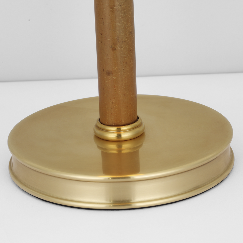Dalfern 27" Cordless Desk Lamp | Waxed Bamboo and Natural Brass | Natural Brass Shade