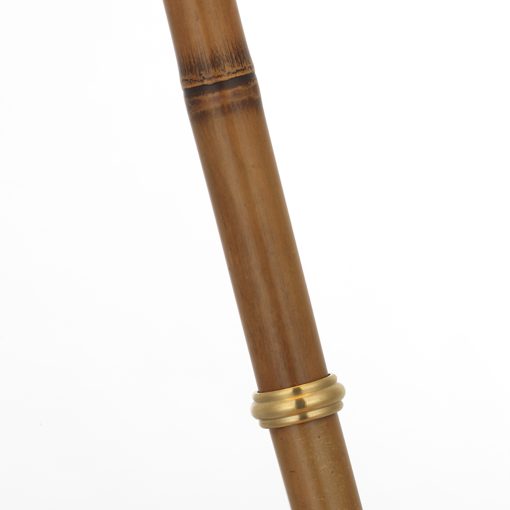 Dalfern 27" Cordless Desk Lamp | Waxed Bamboo and Natural Brass | Natural Brass Shade