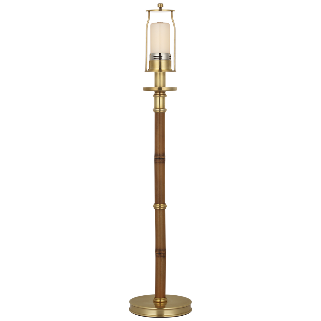 Dalfern 27" Cordless Desk Lamp | Waxed Bamboo and Natural Brass | Natural Brass Shade