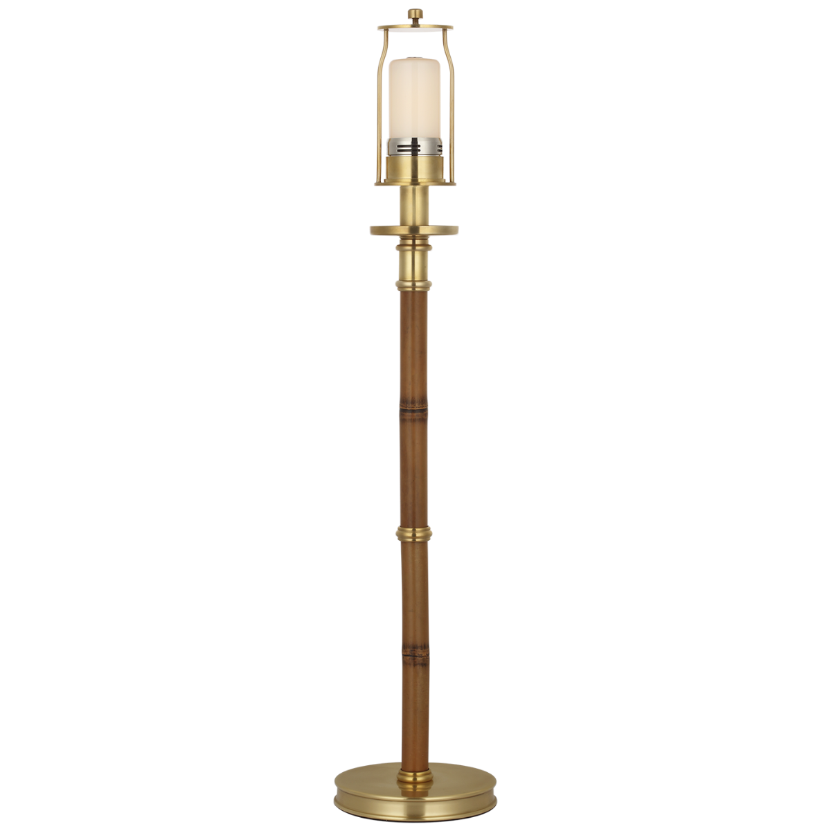 Dalfern 27" Cordless Desk Lamp | Waxed Bamboo and Natural Brass | Natural Brass Shade
