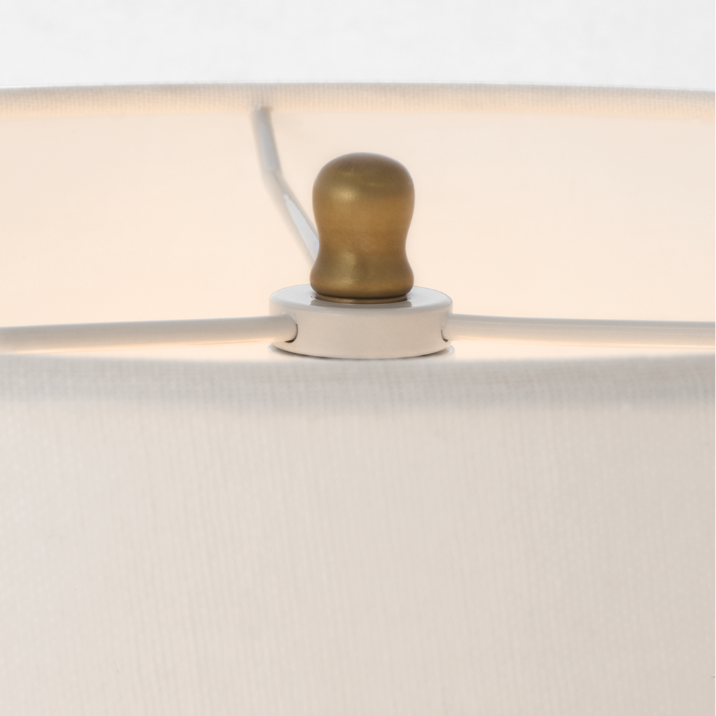 Bryant 52" Adjustable Cordless Floor Lamp | Hand-Rubbed Antique Brass | Linen Shade
