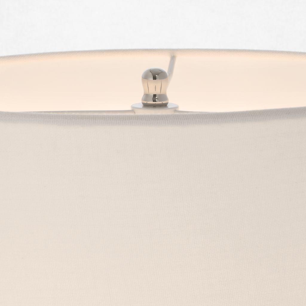 Bryant 52" Adjustable Cordless Floor Lamp | Polished Nickel | Linen Shade