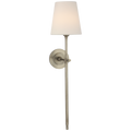 Bryant 27" Cordless Tail Sconce | Antique Nickel | Linen Shade