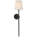 Bryant 27" Cordless Tail Sconce | Bronze | Linen Shade