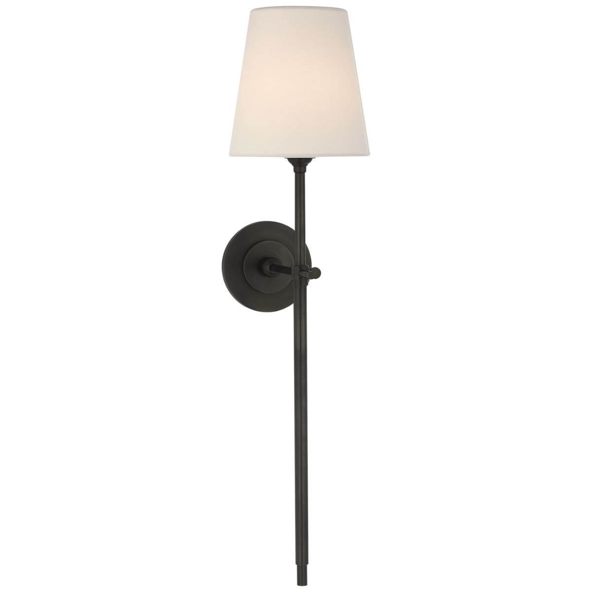 Bryant 27" Cordless Tail Sconce | Bronze | Linen Shade