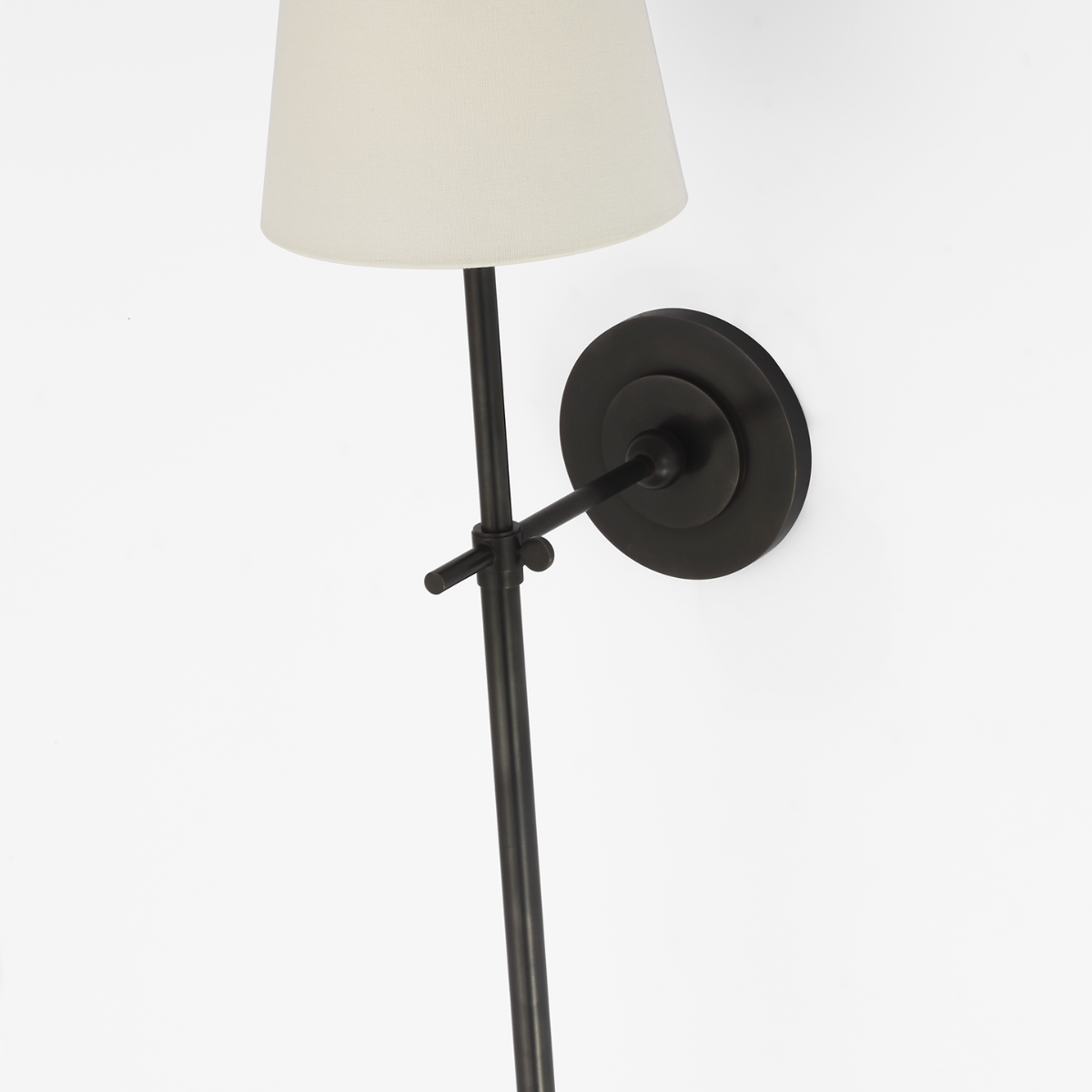 Bryant 27" Cordless Tail Sconce | Bronze | Linen Shade