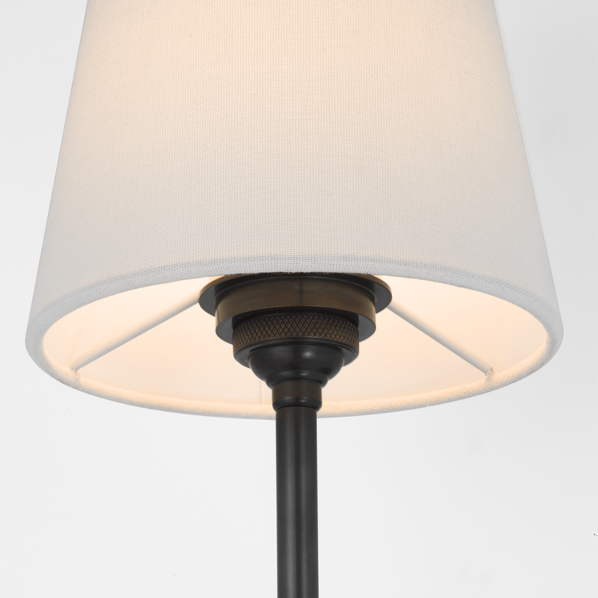 Bryant 27" Cordless Tail Sconce | Bronze | Linen Shade