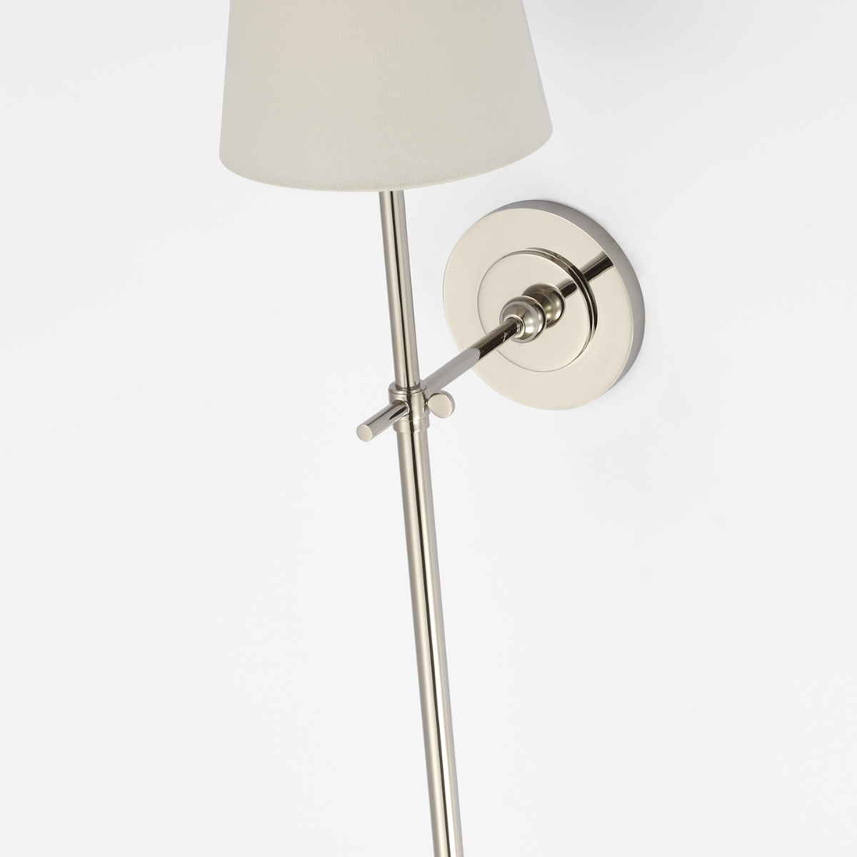 Bryant 27" Cordless Tail Sconce | Polished Nickel | Linen Shade