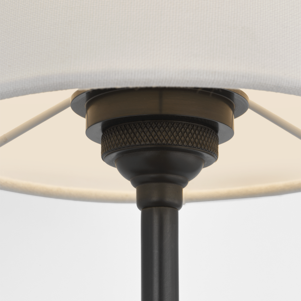 Hulton 17" Cordless Single Sconce | Bronze | Linen Shade