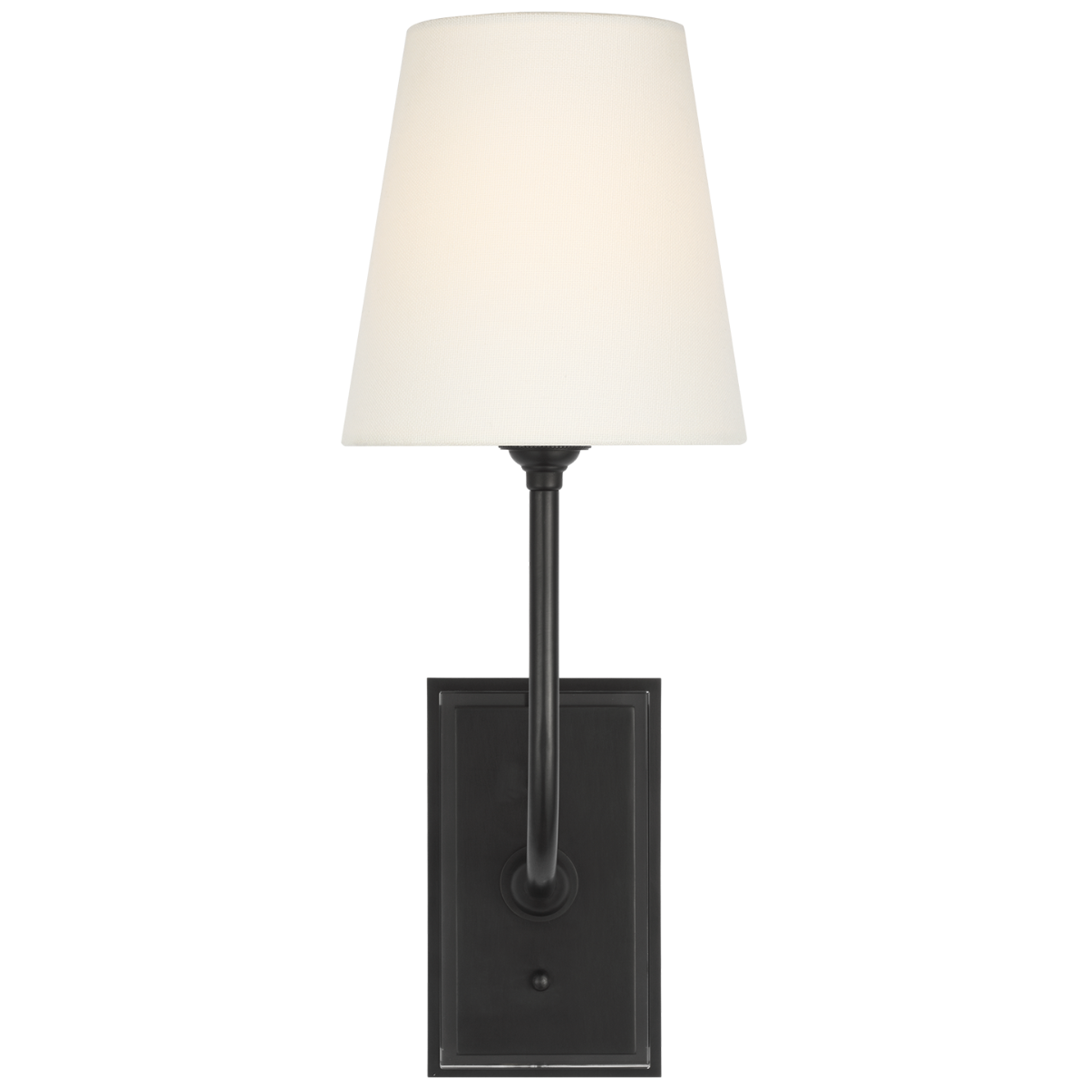 Hulton 17" Cordless Single Sconce | Bronze | Linen Shade