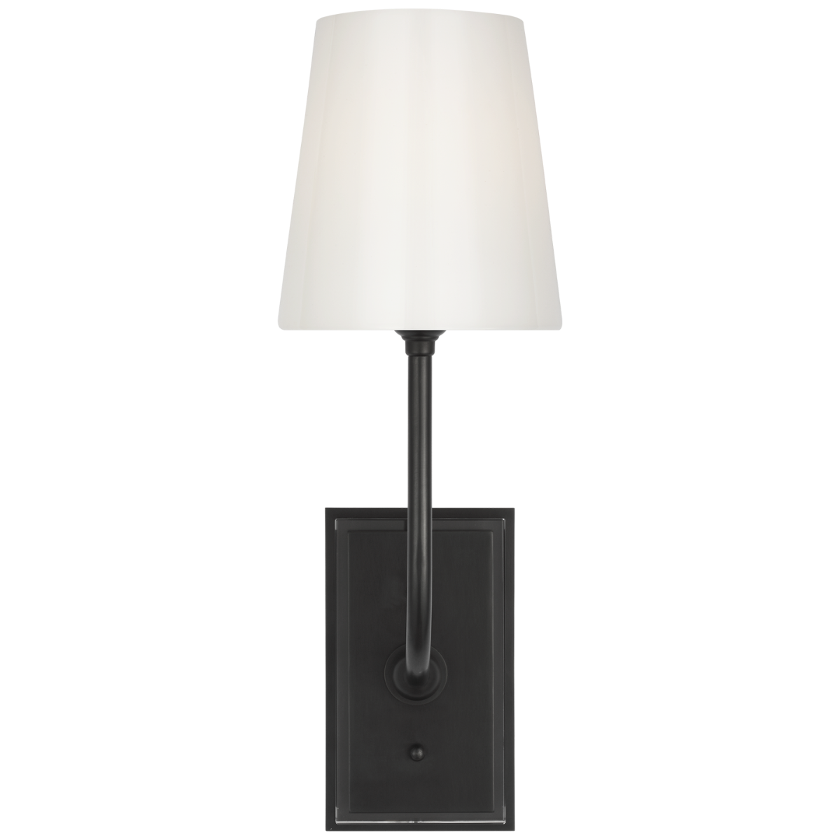 Hulton 17" Cordless Single Sconce | Bronze | White Glass Shade