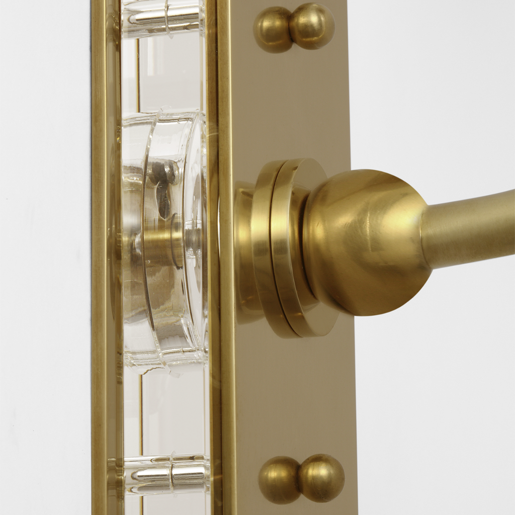 Hulton 17" Cordless Single Sconce | Hand-Rubbed Antique Brass | White Glass Shade
