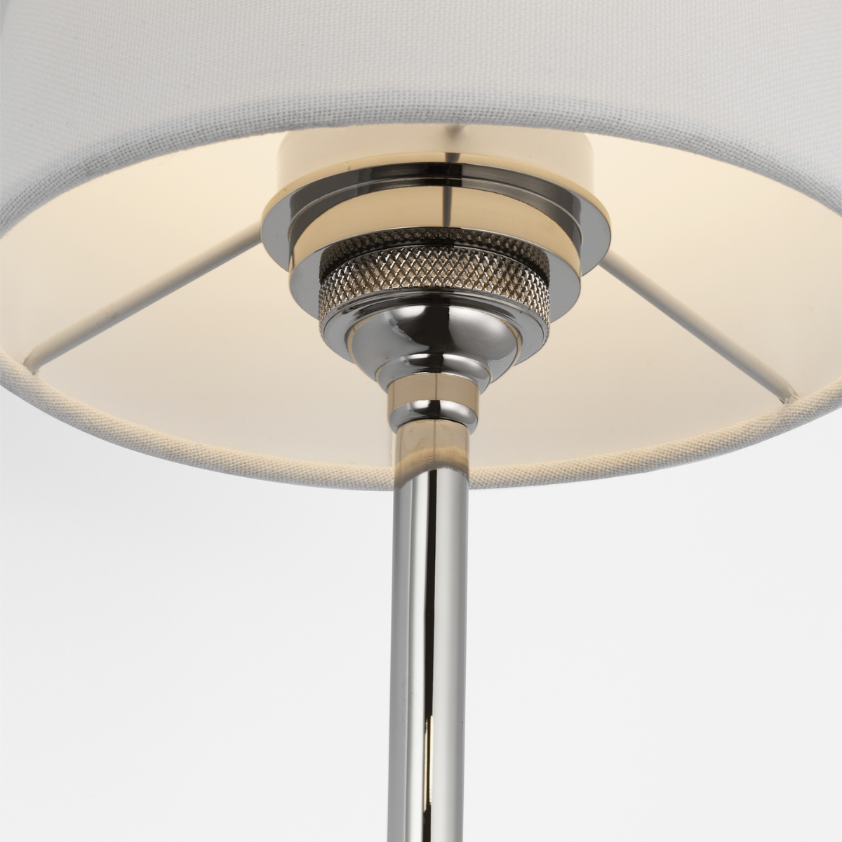 Hulton 17" Cordless Single Sconce | Polished Nickel | Linen Shade