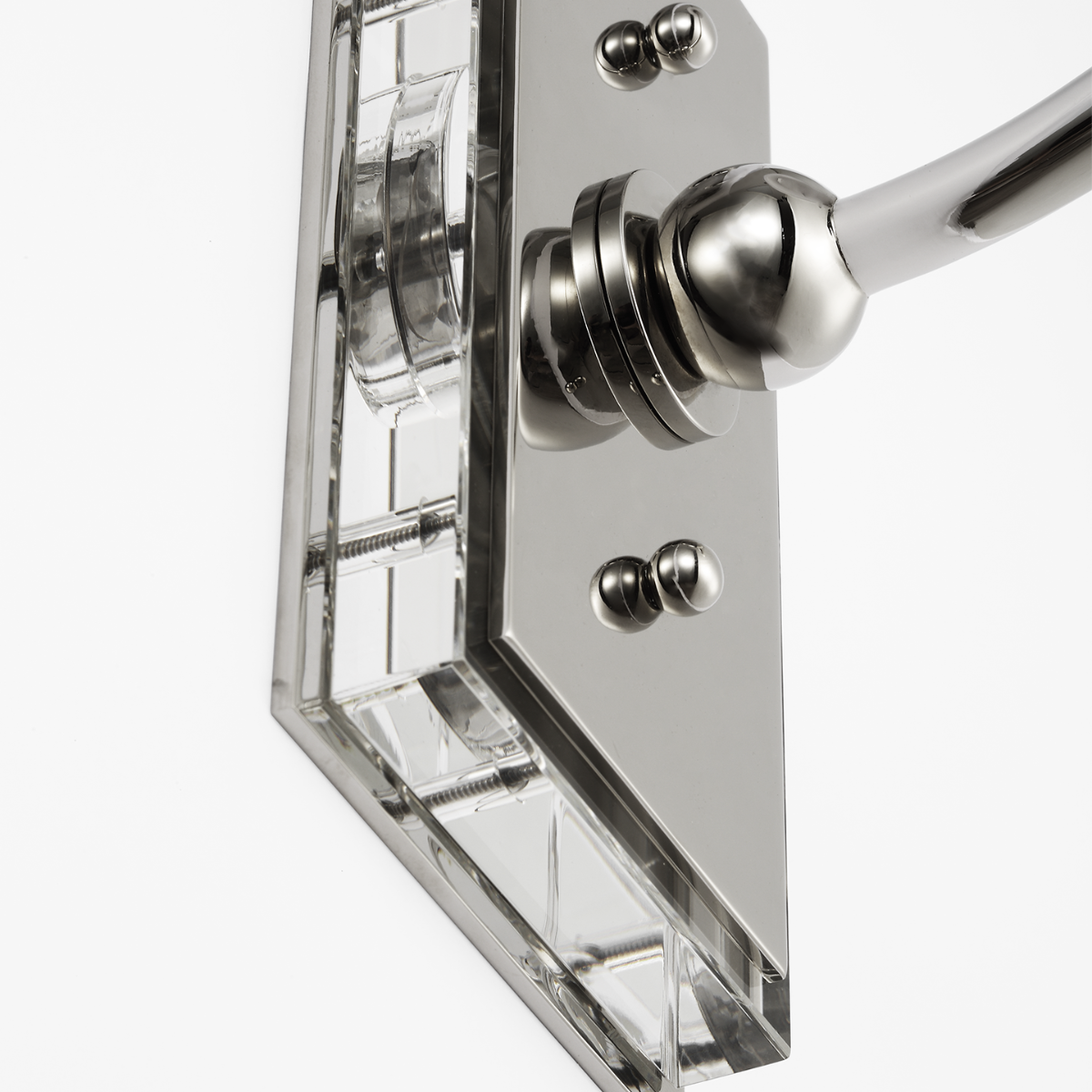 Hulton 17" Cordless Single Sconce | Polished Nickel | White Glass Shade