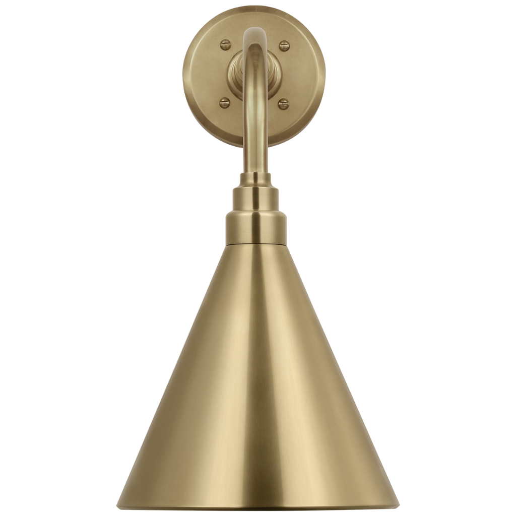 Academy 11" Rex Barn Light | Hand-Rubbed Antique Brass | 9 | 9" Hand-Rubbed Antique Brass Conical Savannah Shade
