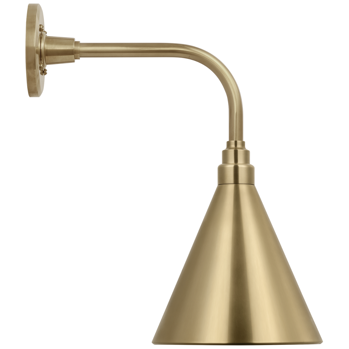 Academy 11" Rex Barn Light | Hand-Rubbed Antique Brass | 9 | 9" Hand-Rubbed Antique Brass Conical Savannah Shade
