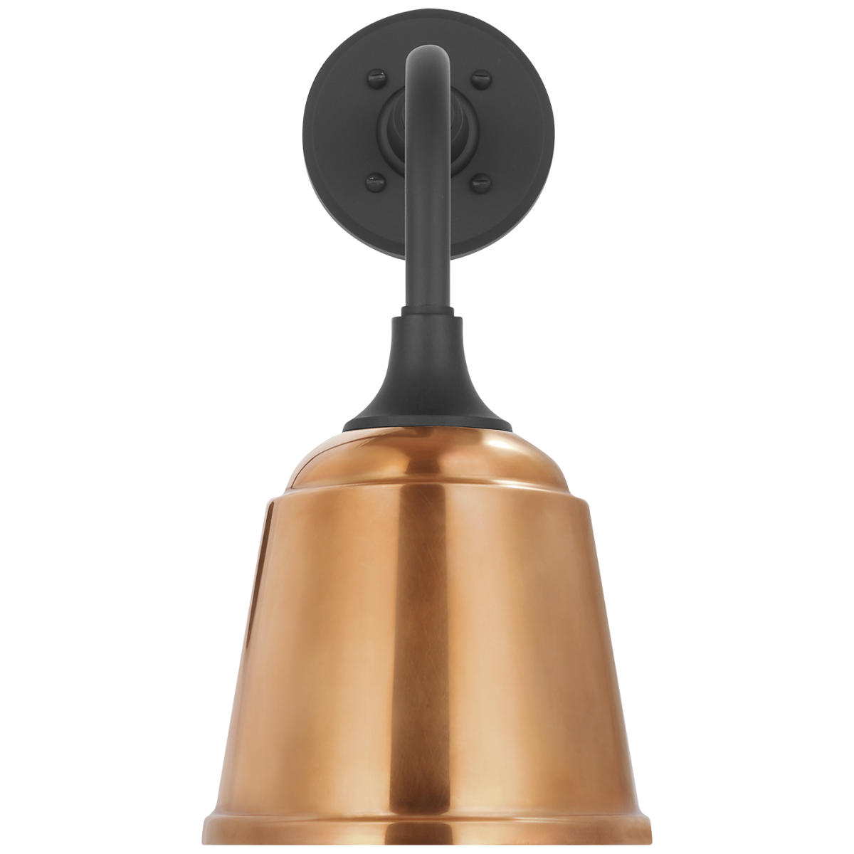 Academy 11" Rex Barn Light | Matte Black | 8 | 8" Soft Copper Rockhouse Shade