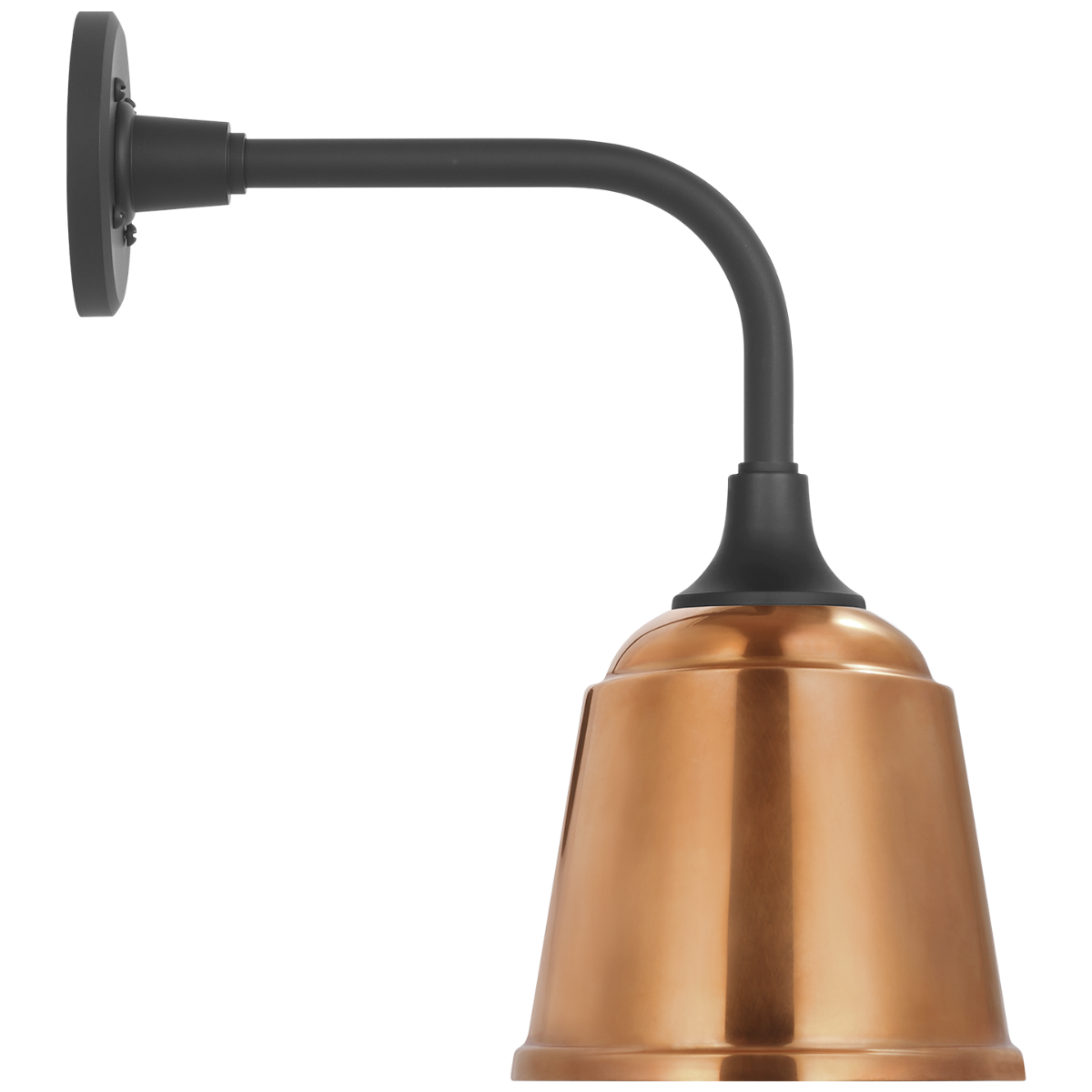 Academy 11" Rex Barn Light | Matte Black | 8 | 8" Soft Copper Rockhouse Shade