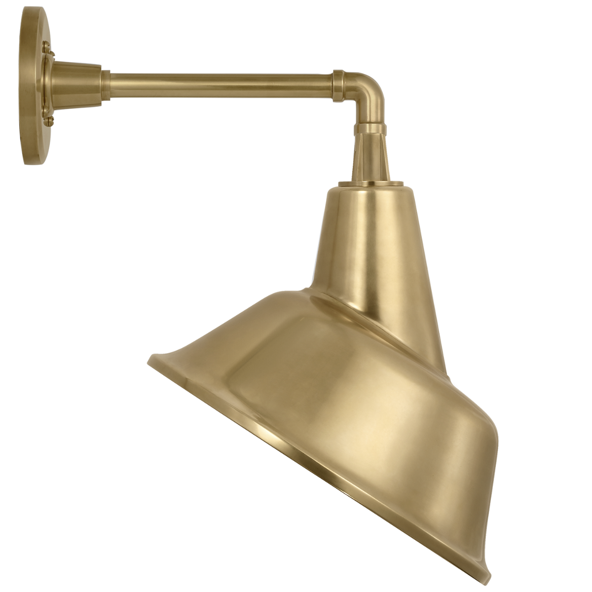 Academy 11" Mack Barn Light | Hand-Rubbed Antique Brass | 12.5 | 12.5" Hand-Rubbed Antique Brass Tilted Bowers Shade