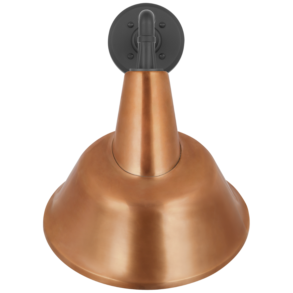 Academy 11" Mack Barn Light | Matte Black | 12.5 | 12.5" Soft Copper Tilted Bowers Shade