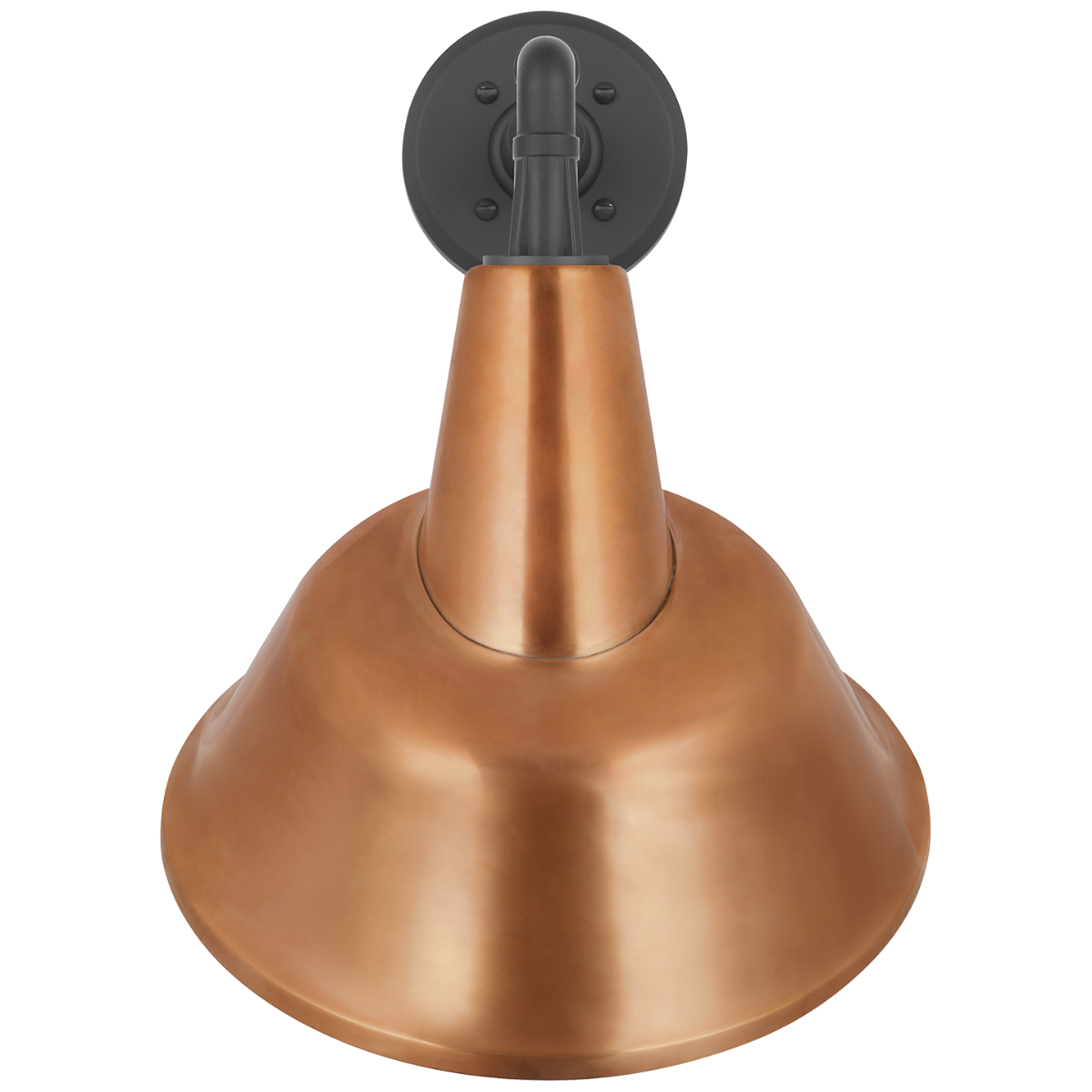 Academy 11" Mack Barn Light | Matte Black | 12.5 | 12.5" Soft Copper Tilted Bowers Shade