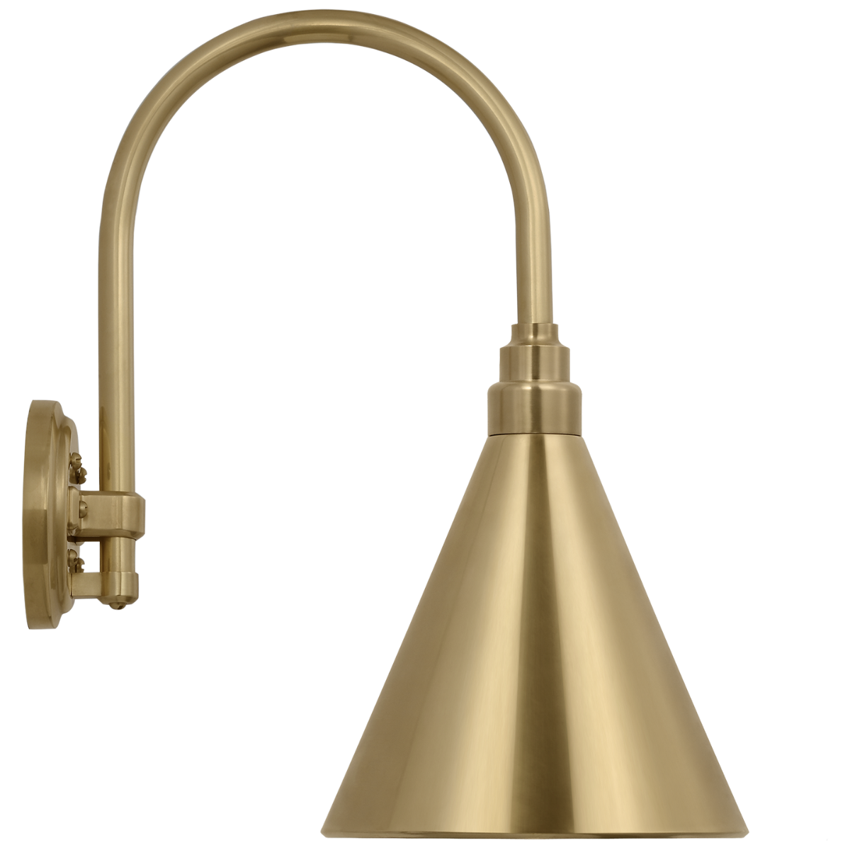Academy 11" Arched Mack Barn Light | Hand-Rubbed Antique Brass | 9 | 9" Hand-Rubbed Antique Brass Conical Savannah Shade