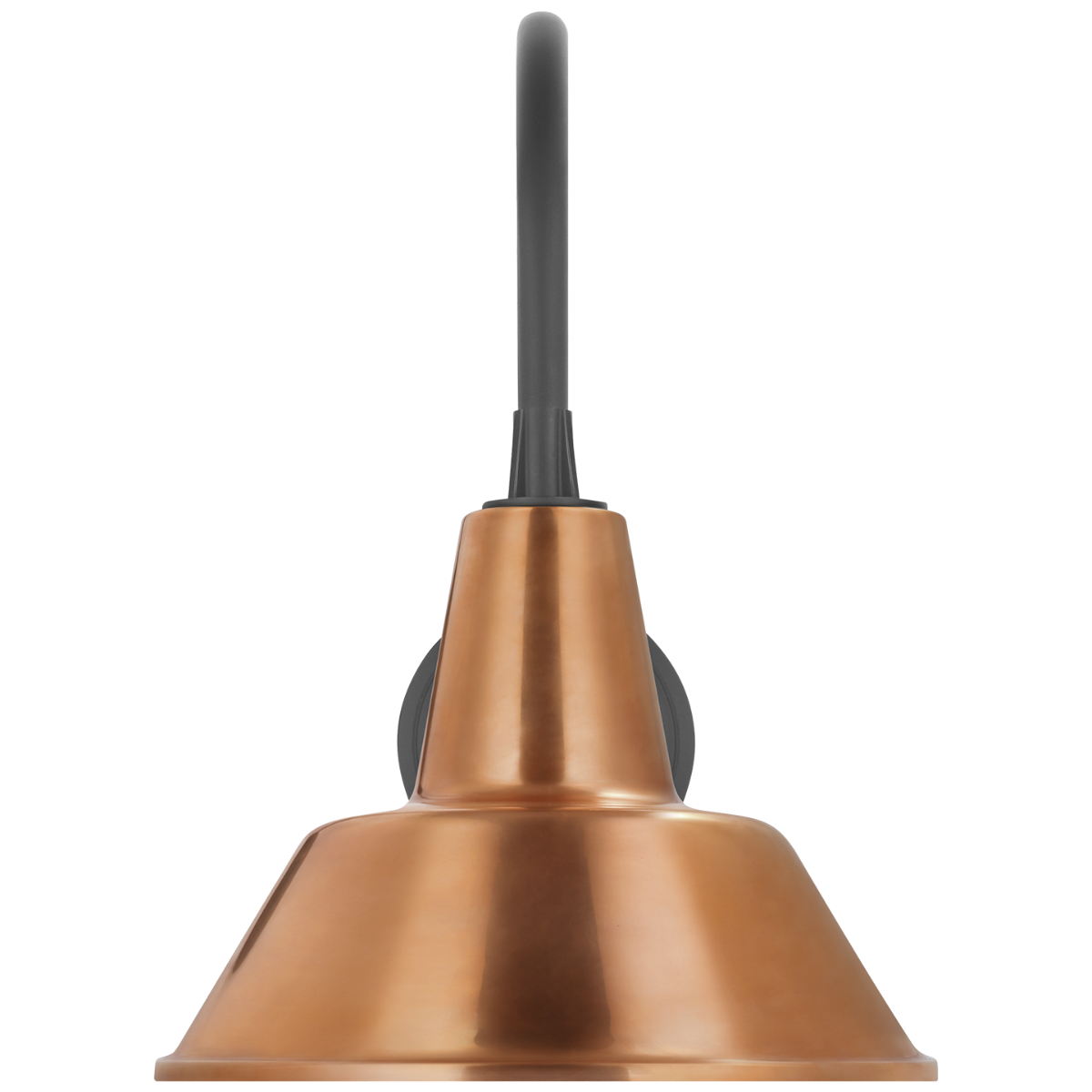 Academy 11" Arched Mack Barn Light | Matte Black | 12.5 | 12.5" Soft Copper Bowers Shade