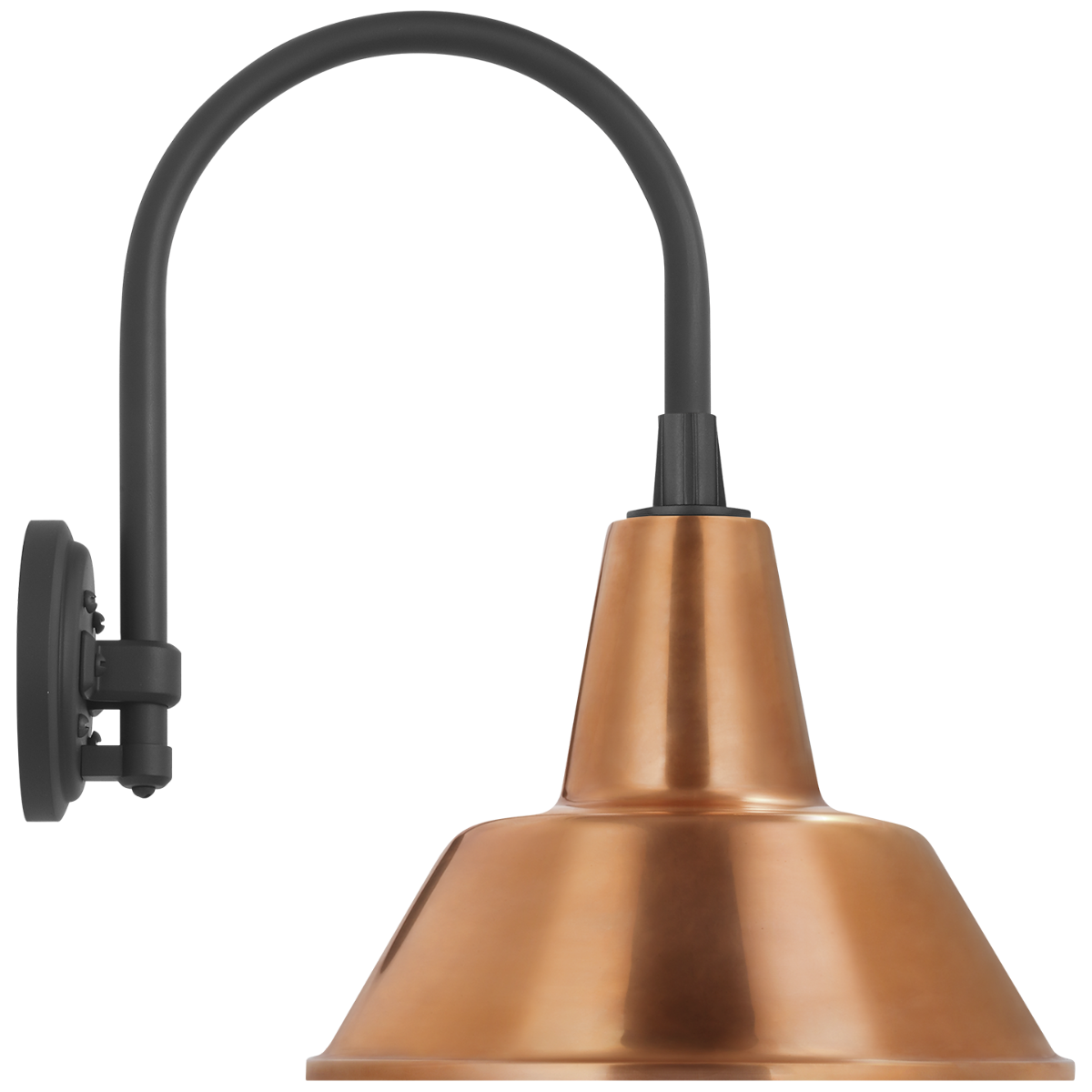Academy 11" Arched Mack Barn Light | Matte Black | 12.5 | 12.5" Soft Copper Bowers Shade