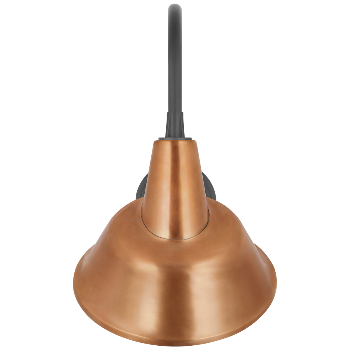 Academy 11" Arched Mack Barn Light | Matte Black | 12.5 | 12.5" Soft Copper Tilted Bowers Shade