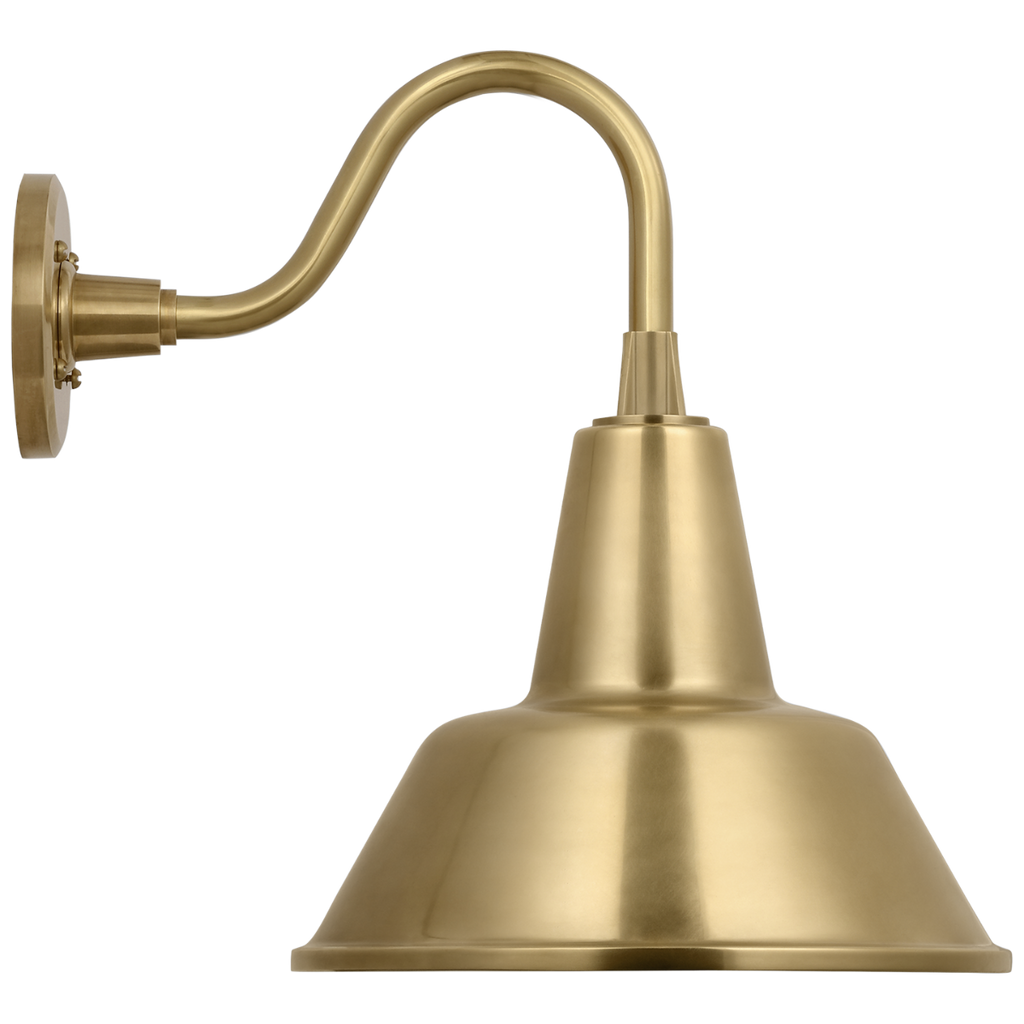 Academy 11" Flynn Barn Light | Hand-Rubbed Antique Brass | 12.5 | 12.5" Hand-Rubbed Antique Brass Bowers Shade