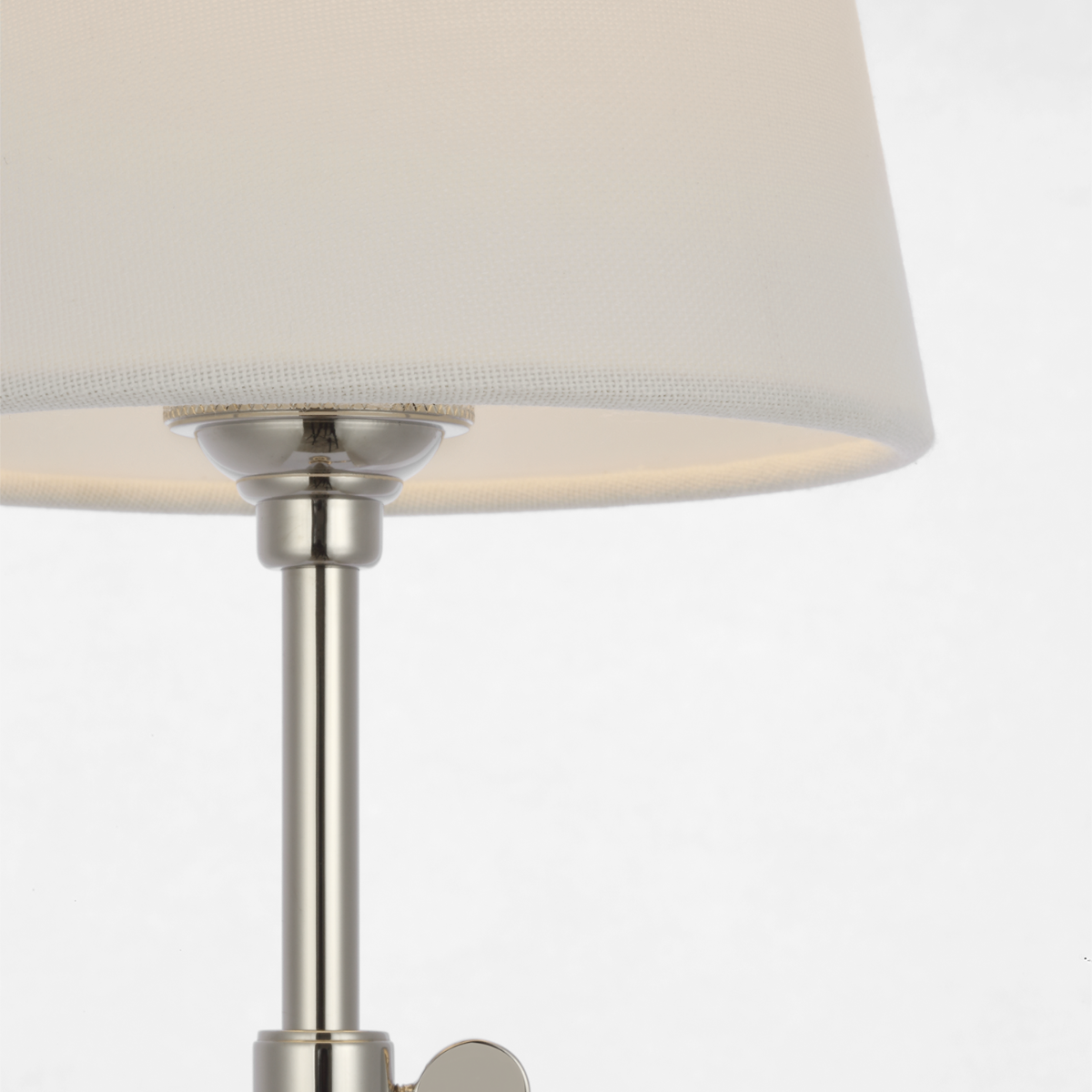 Bryant 27" Adjustable Cordless Table Lamp | Polished Nickel | Linen Shade
