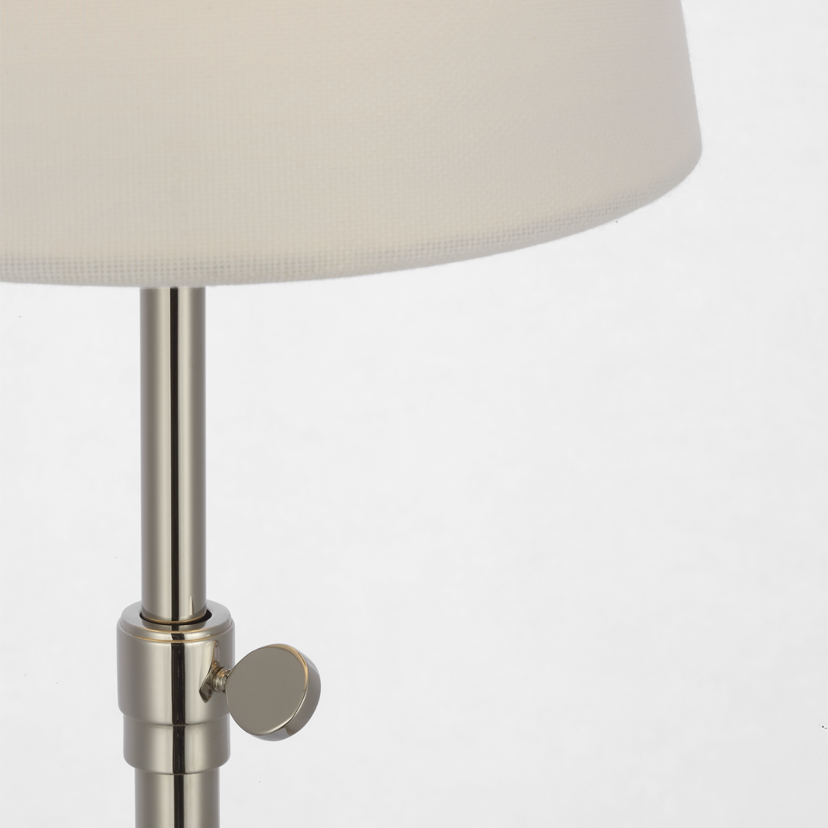 Bryant 27" Adjustable Cordless Table Lamp | Polished Nickel | Linen Shade