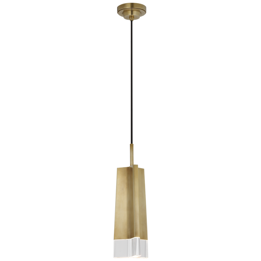 Matcha Single Light Pendant | Hand-Rubbed Antique Brass | Clear Glass