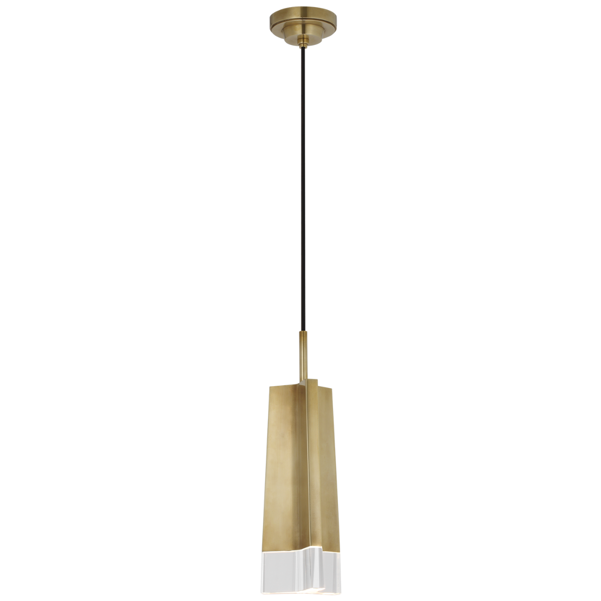 Matcha Single Light Pendant | Hand-Rubbed Antique Brass | Clear Glass