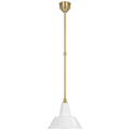 Academy Pendant | Hand-Rubbed Antique Brass | 12.5" White Bowers Shade