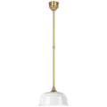 Academy Pendant | Hand-Rubbed Antique Brass | 16" White Rockhouse Shade
