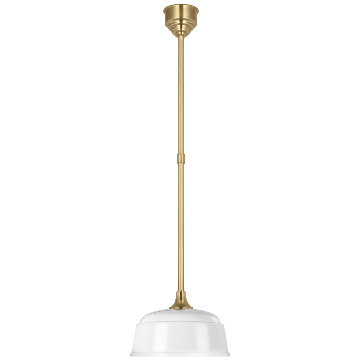 Academy Pendant | Hand-Rubbed Antique Brass | 16" White Rockhouse Shade