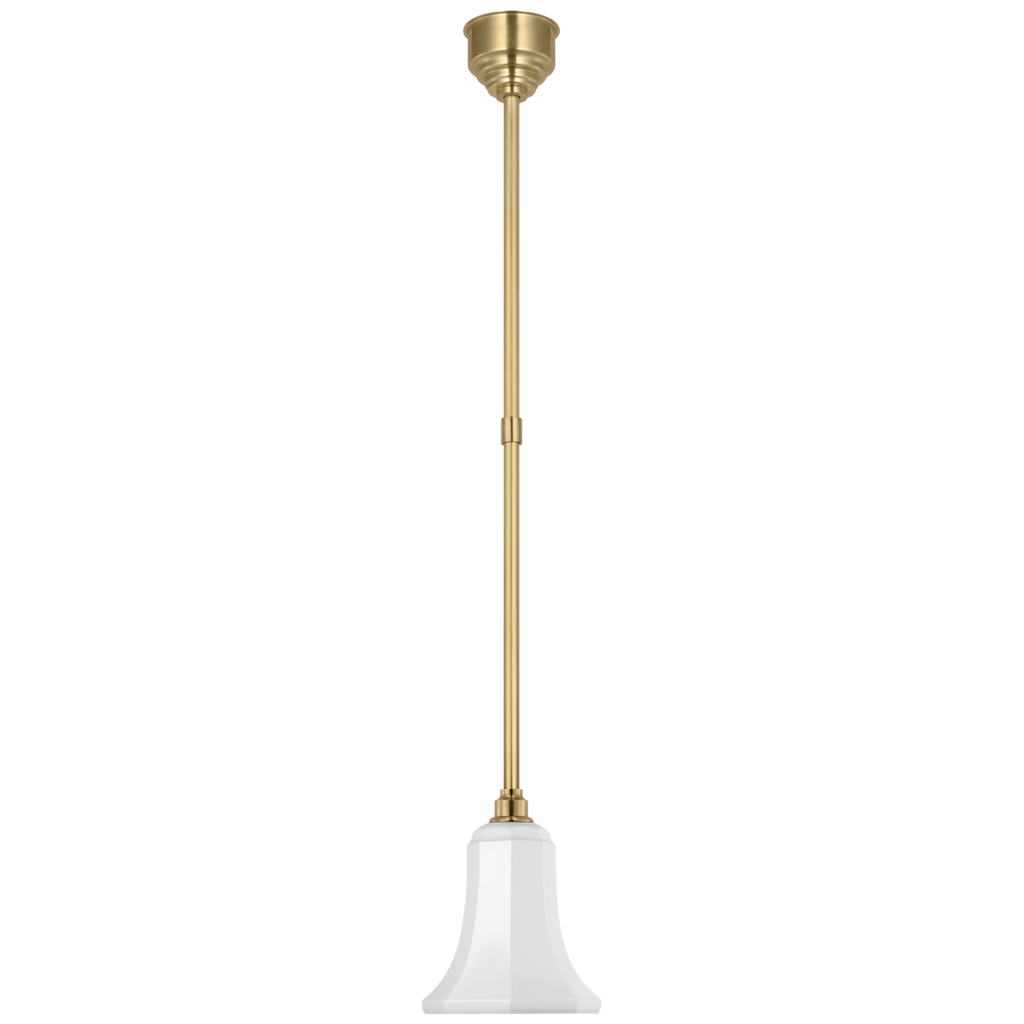 Academy Pendant | Hand-Rubbed Antique Brass | 7.5" White Savannah Shade
