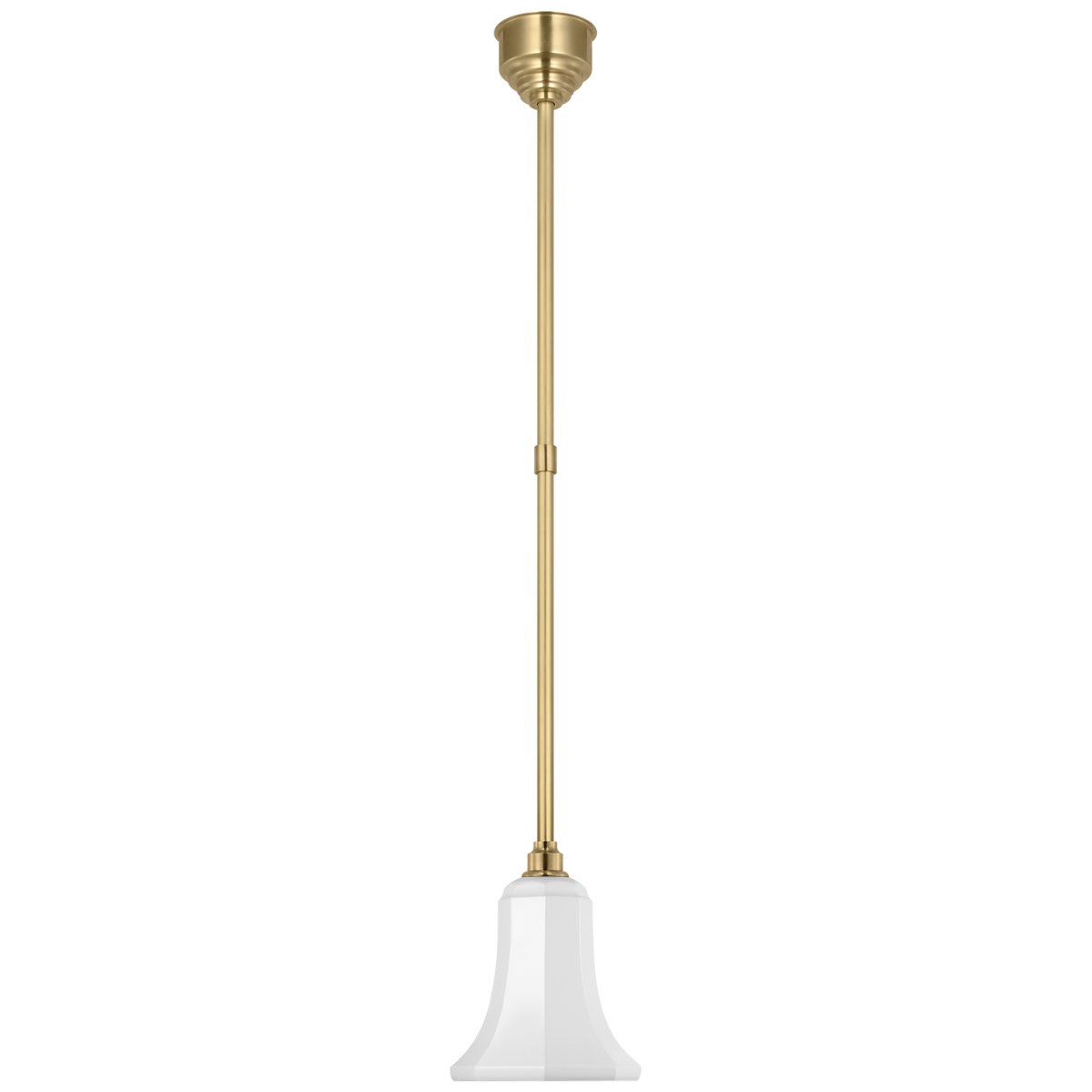 Academy Pendant | Hand-Rubbed Antique Brass | 7.5" White Savannah Shade