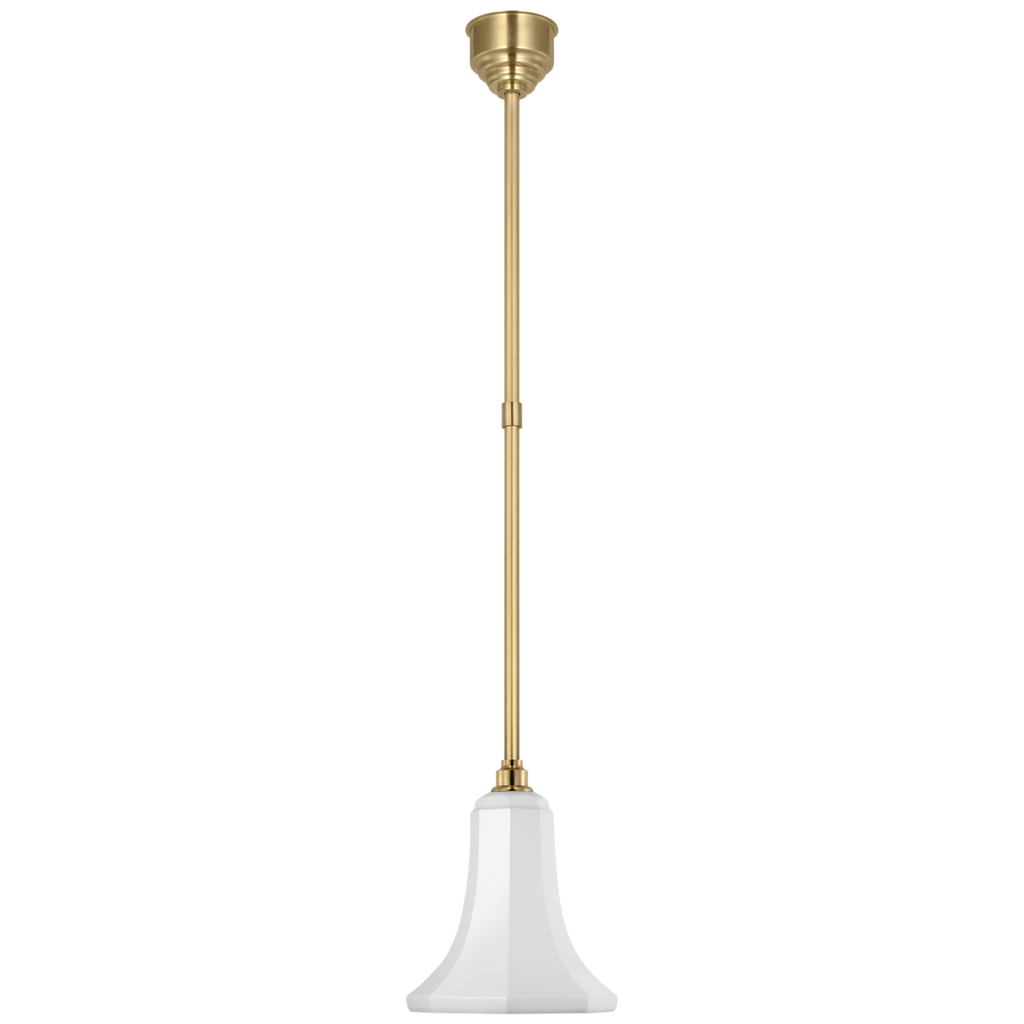 Academy Pendant | Hand-Rubbed Antique Brass | 9.25" White Savannah Shade