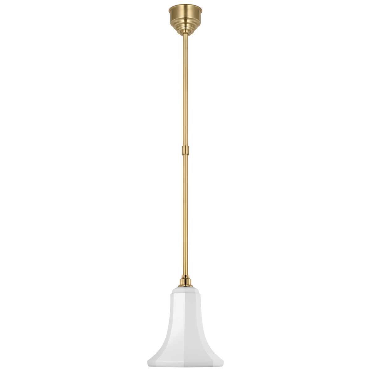 Academy Pendant | Hand-Rubbed Antique Brass | 9.25" White Savannah Shade