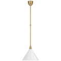 Academy Pendant | Hand-Rubbed Antique Brass | 12.5" White Conical Savannah Shade